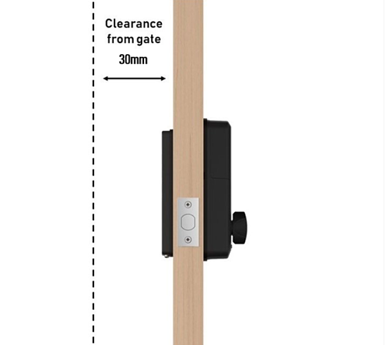 Clearance from gate deadbolt grey-2