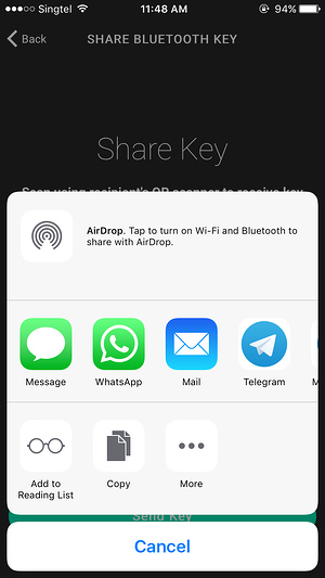 igloohome app share bluetooth key